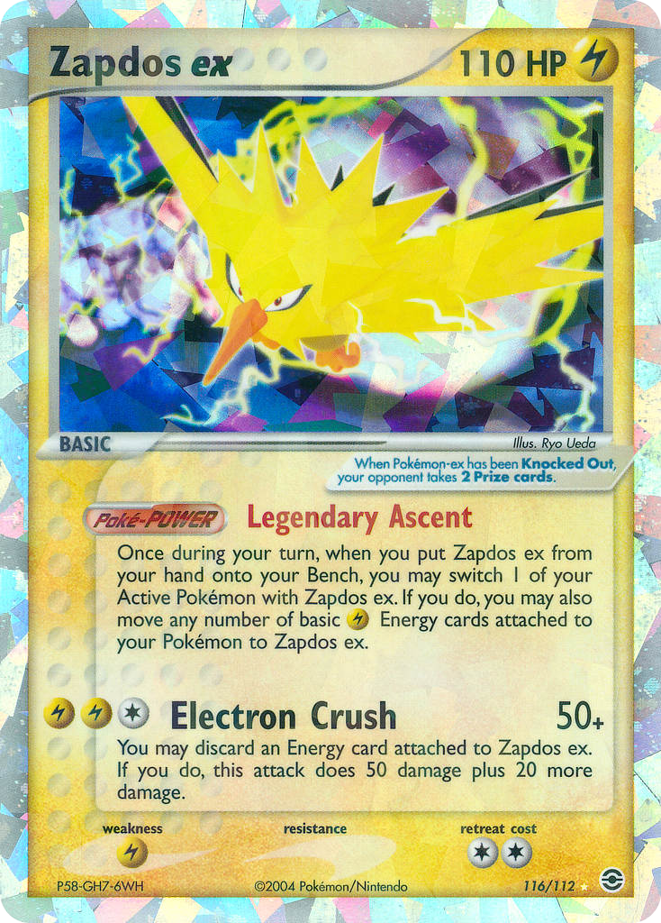 Zapdos ex - FireRed & LeafGreen - 116/112 - Holofoil